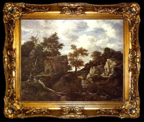framed  REMBRANDT Harmenszoon van Rijn Rocky Landscape, ta009-2